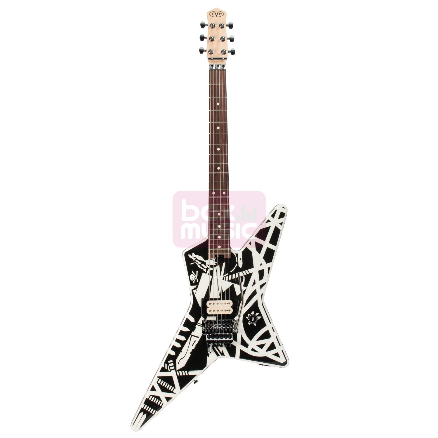 EVH Striped Series Star elektrische gitaar wit-zwart