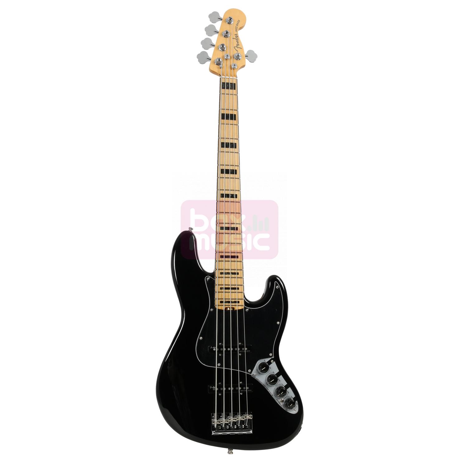 Fender American Elite Jazz Bass V Black MN