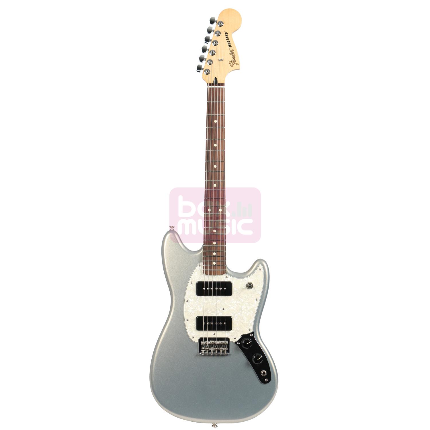 Fender Mustang 90 Silver RW elektrische gitaar