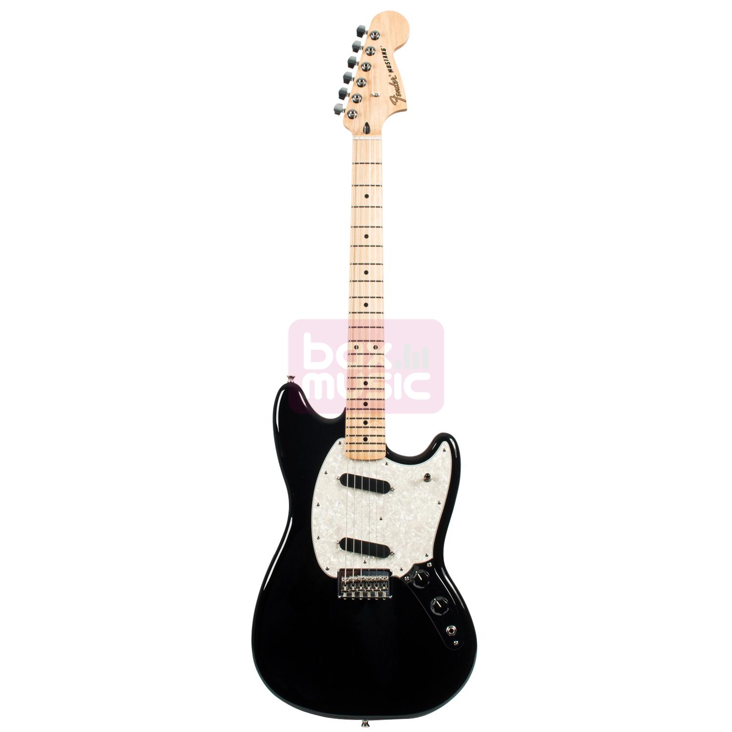Fender Mustang Black MN elektrische gitaar