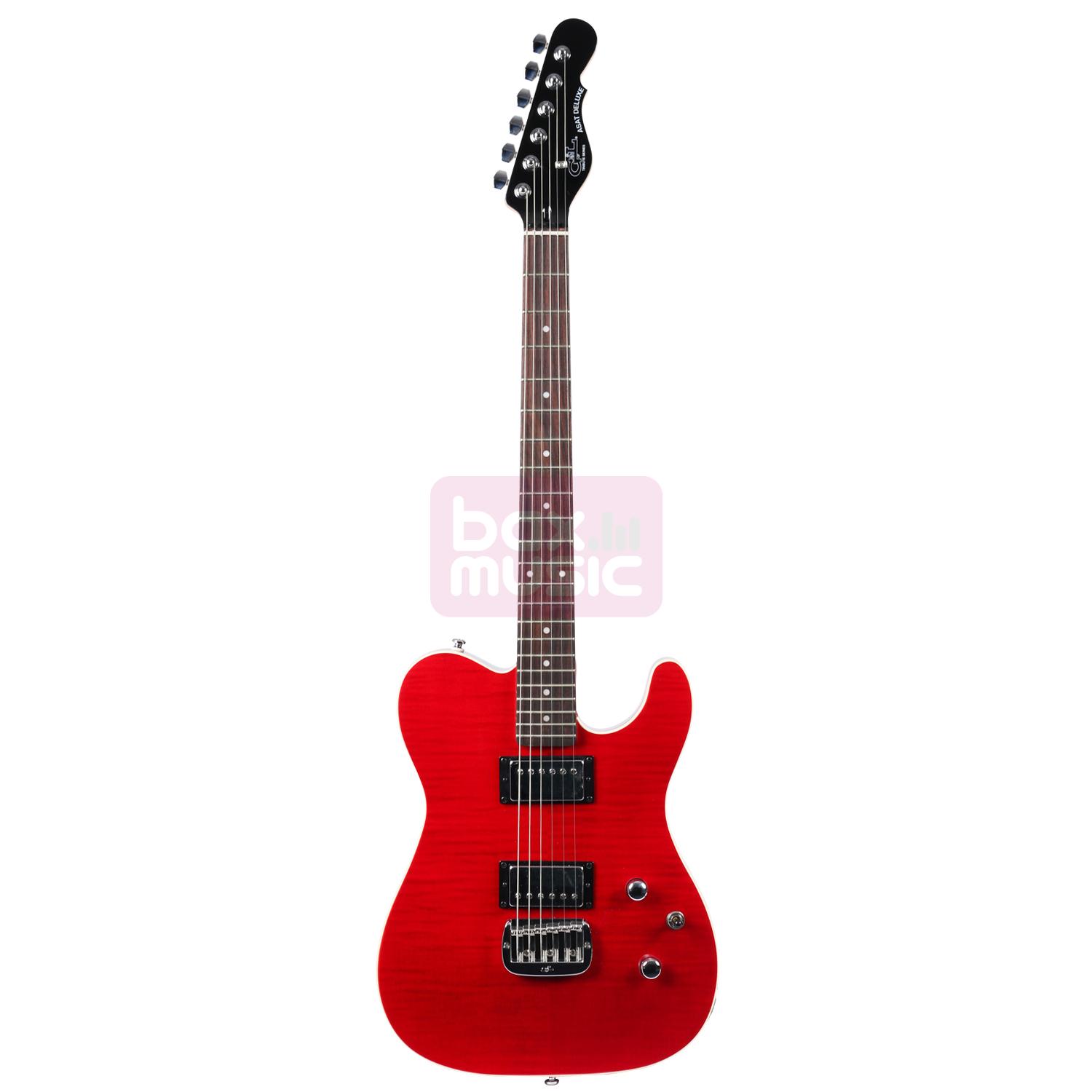 G&L Tribute ASAT Deluxe Carved Top Trans Red