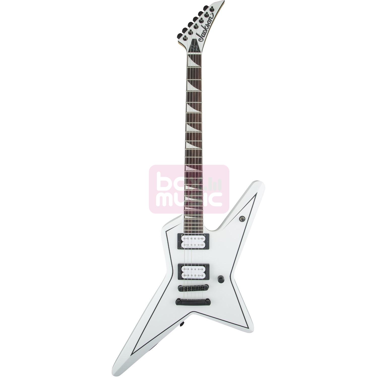 Jackson X Series Gus G. Star Satin White / Black Pinstripes
