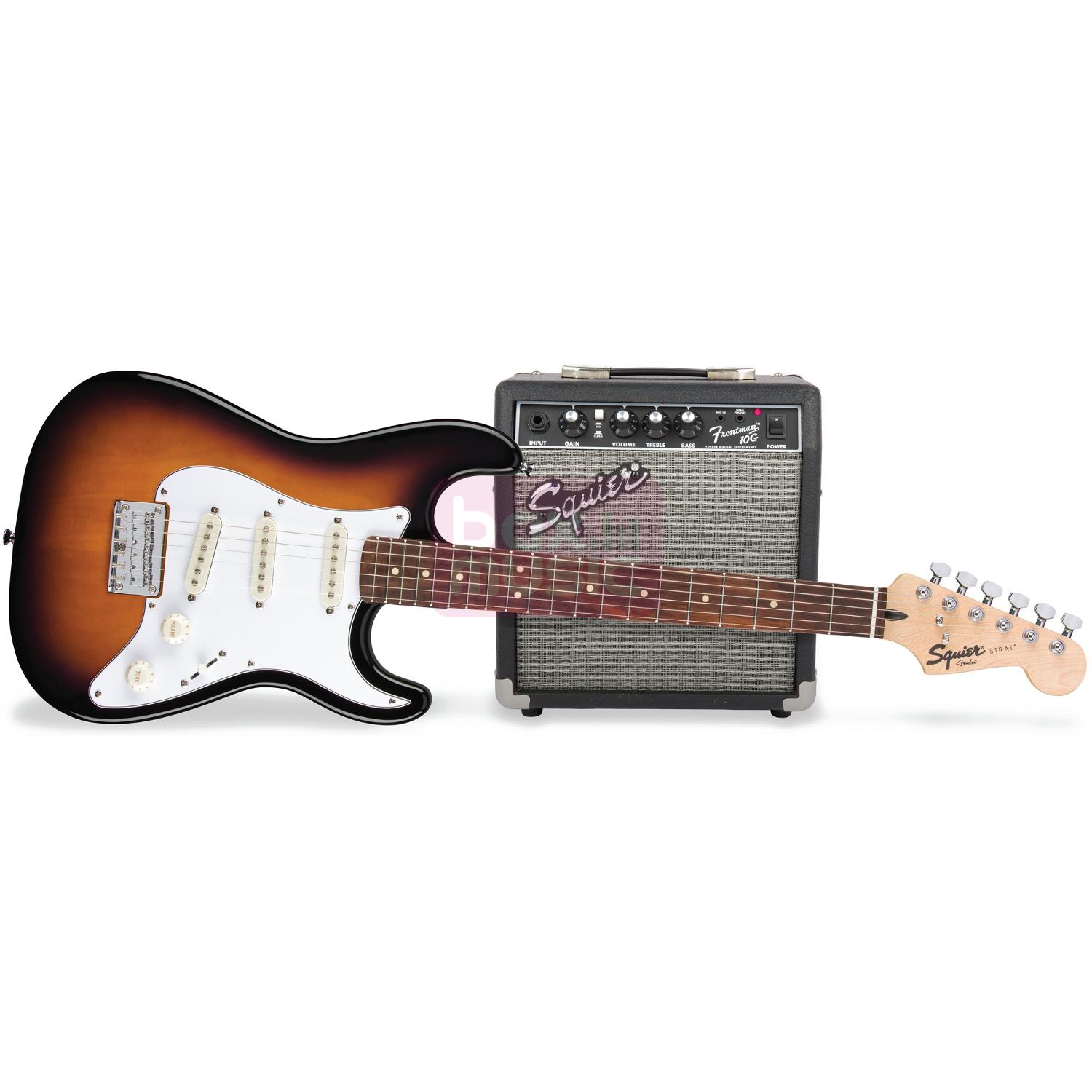 Squier Strat Pack SSS Brown Sunburst elektrische gitaarset