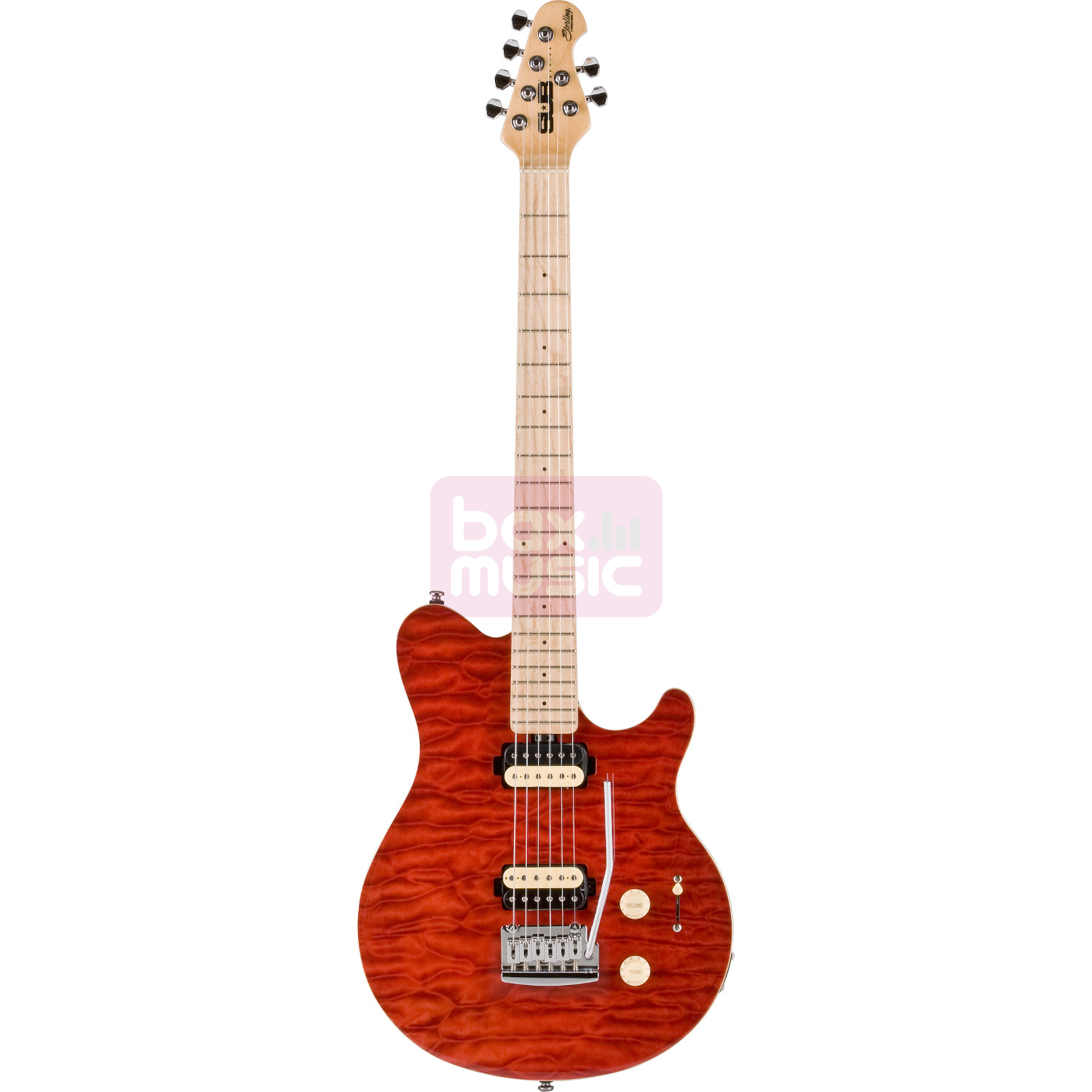 Sterling by Music Man SUB AX3 Trans Red elektrische gitaar